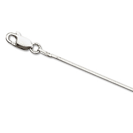 Diamond-cut Snake Chain - .8mm width - Rhodium-plated - Click Image to Close